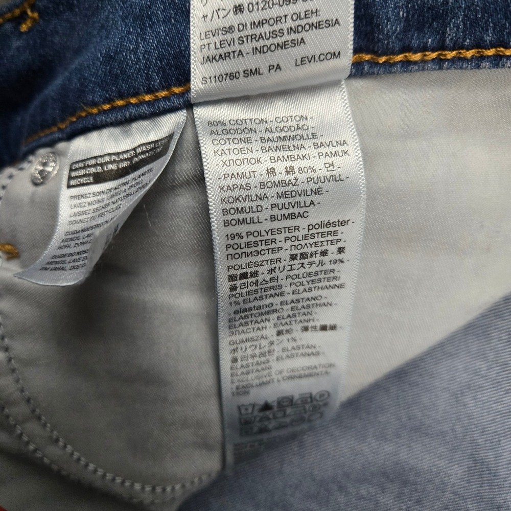 Levi's 318 Shaping Wide Leg Womens 33x32 Blue Mid Rise Wide Leg Stellar Stretch - Picture 4 of 10